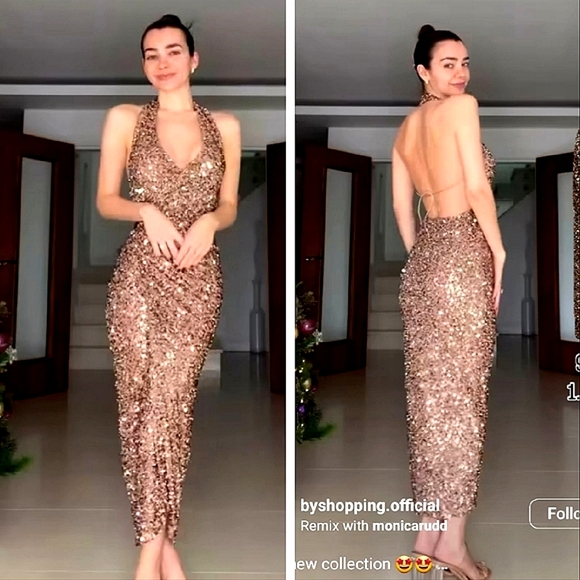 Zara SEQUIN MIDI DRESS Size M - Picture 2 of 16